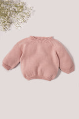 Pink Merino Wool Baby Plain Jumper