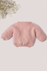 Pink Merino Wool Baby Plain Jumper