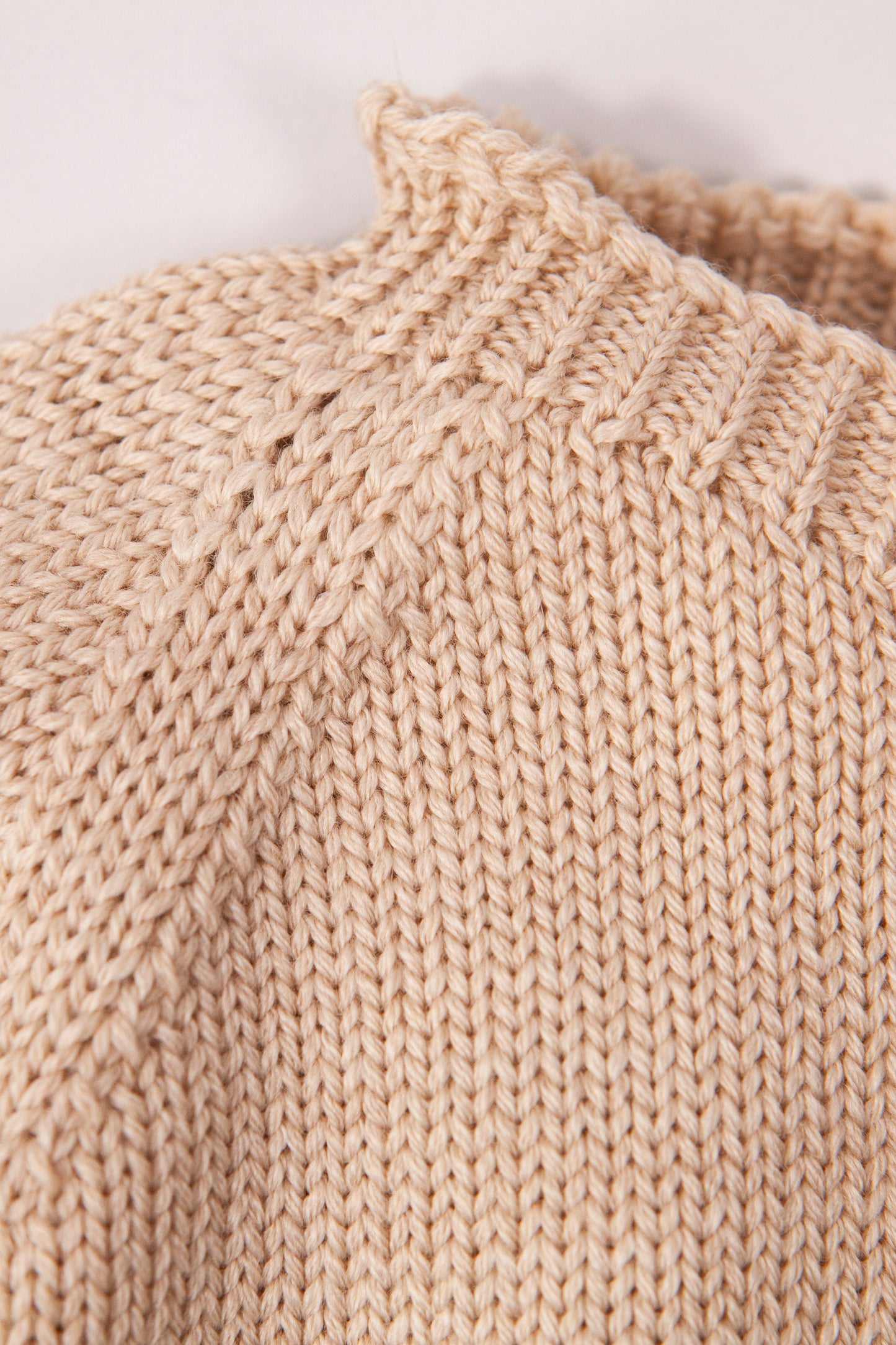 Beige Merino Wool Baby Plain Jumper