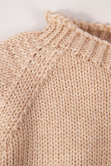 Beige Merino Wool Baby Plain Jumper