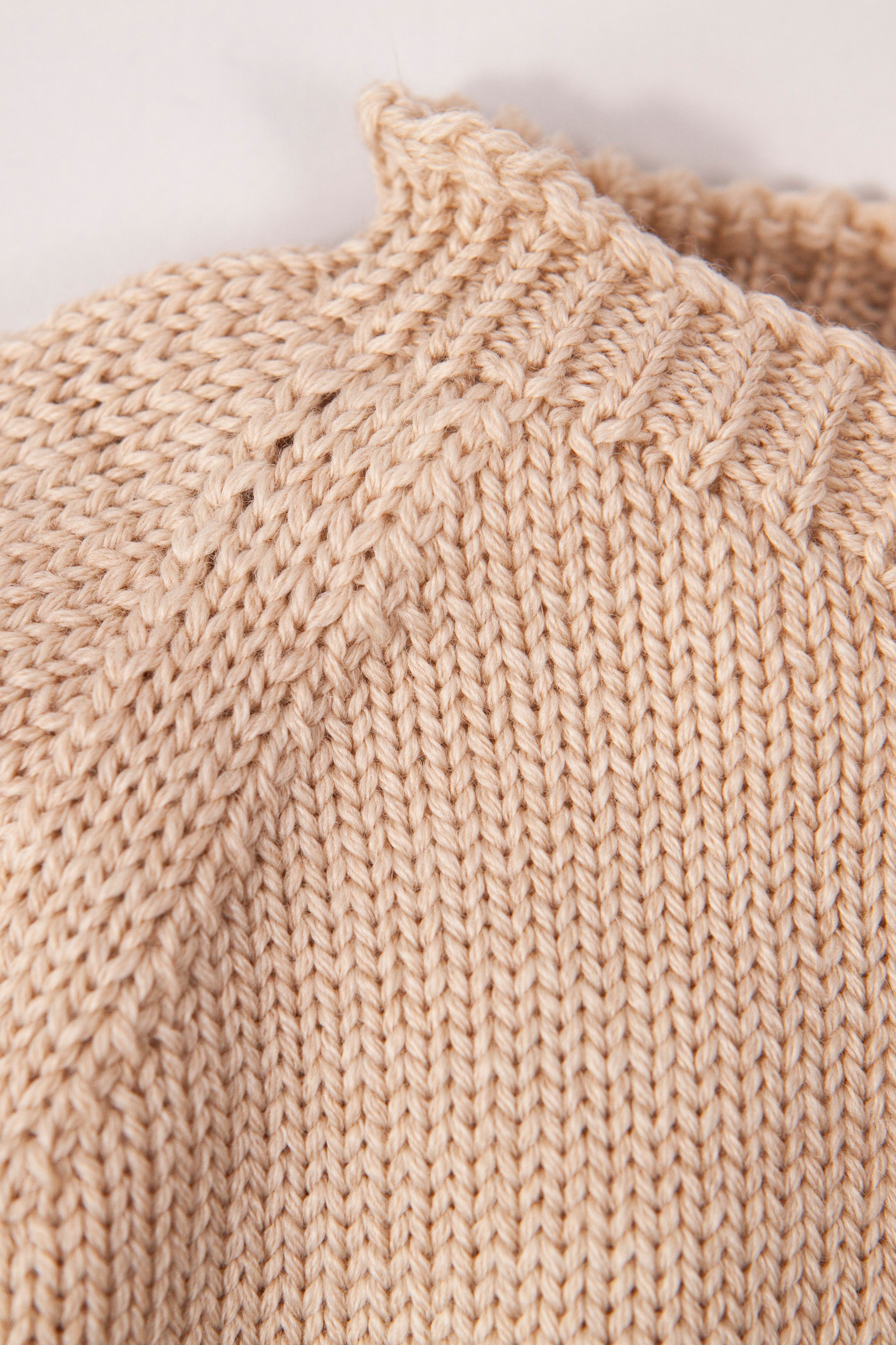 Beige Merino Wool Baby Plain Jumper
