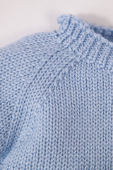 Blue Merino Wool Baby Plain Jumper