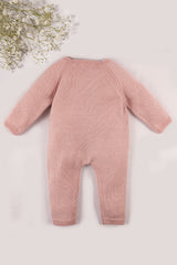Pink Merino Wool Baby Jumpsuit