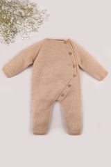 Beige Merino Wool Baby Jumpsuit
