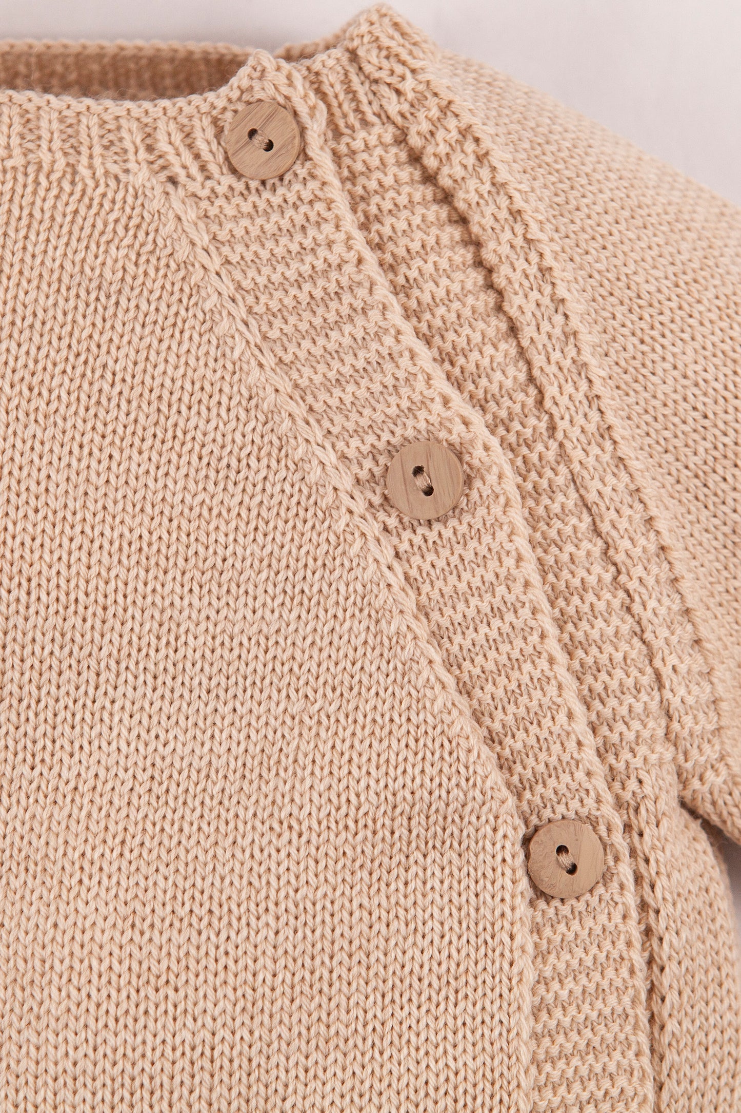 Beige Merino Wool Baby Jumpsuit