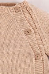 Beige Merino Wool Baby Jumpsuit
