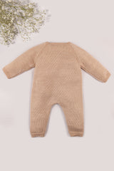 Beige Merino Wool Baby Jumpsuit