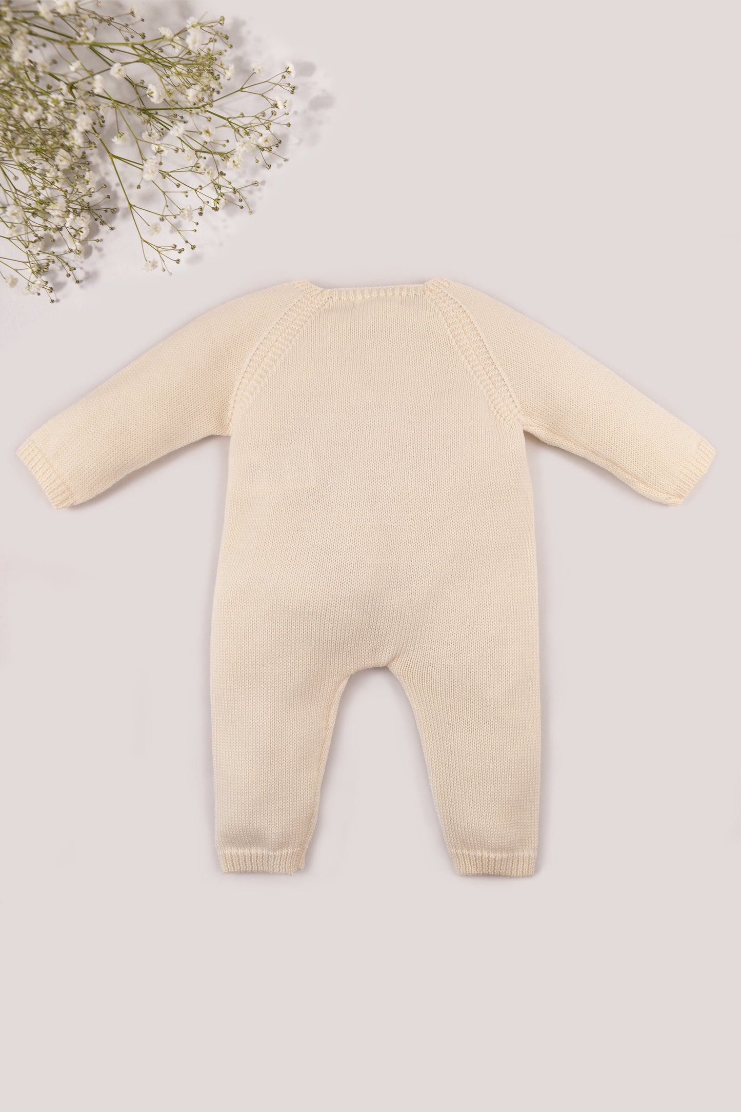 Cream Merino Wool Baby Jumpsuit