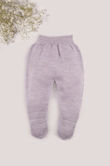 Grey Merino Wool Baby Footed Pants