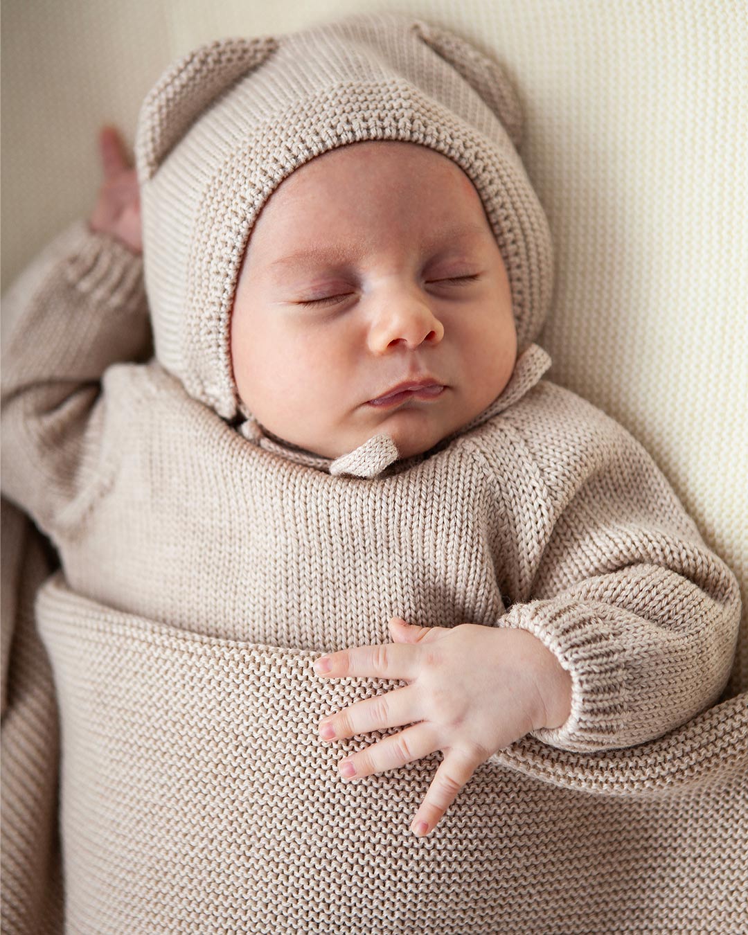 Beige Merino Wool  Classic Blanket