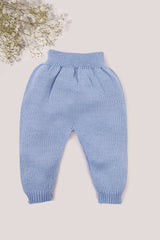 Blue Merino Wool Knitted Baby  Pants