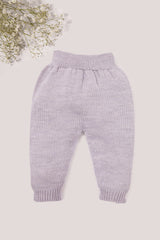 Grey Merino Wool Knitted Baby  Pants