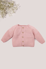 Pink Merino Wool Baby Cardigans