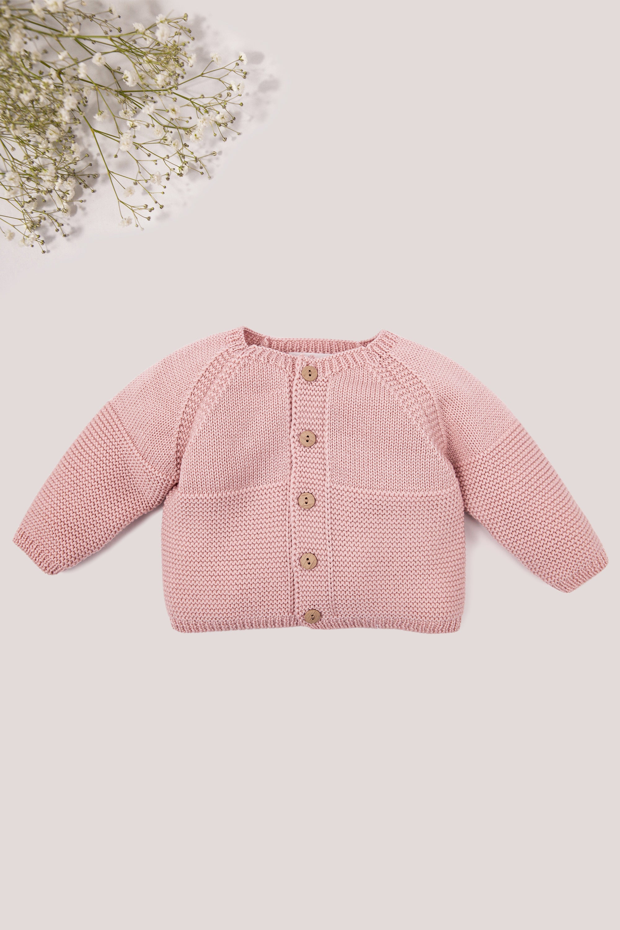 Pink Merino Wool Baby Cardigans