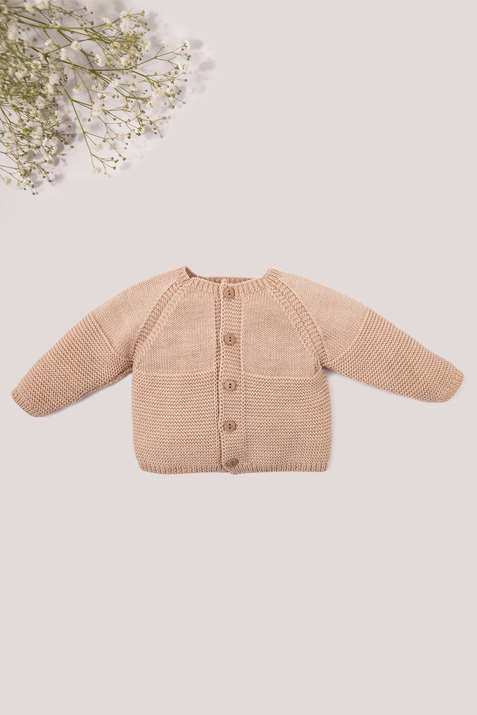 Beige Merino Wool Baby Cardigans