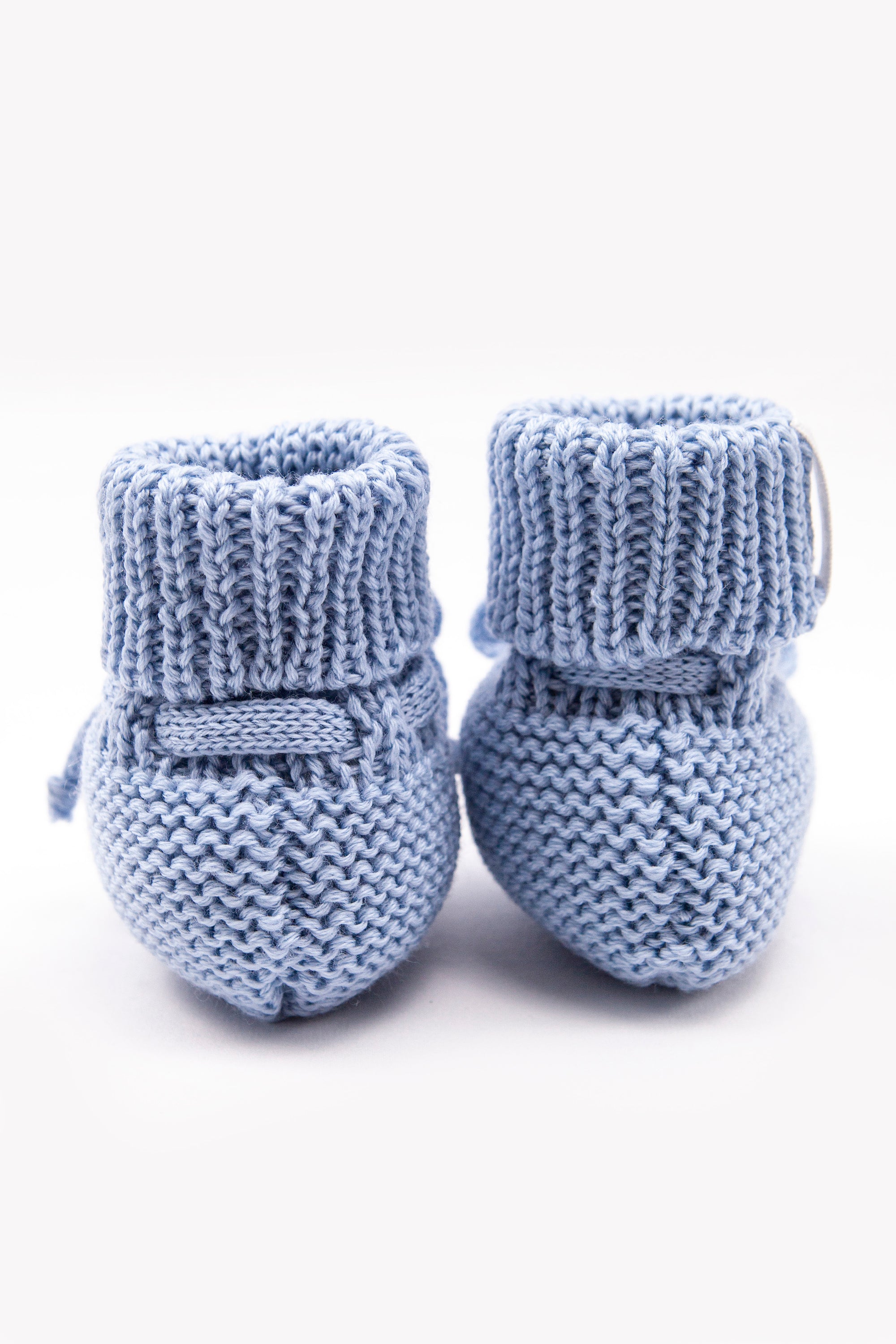 Blue Merino Wool Baby Booties