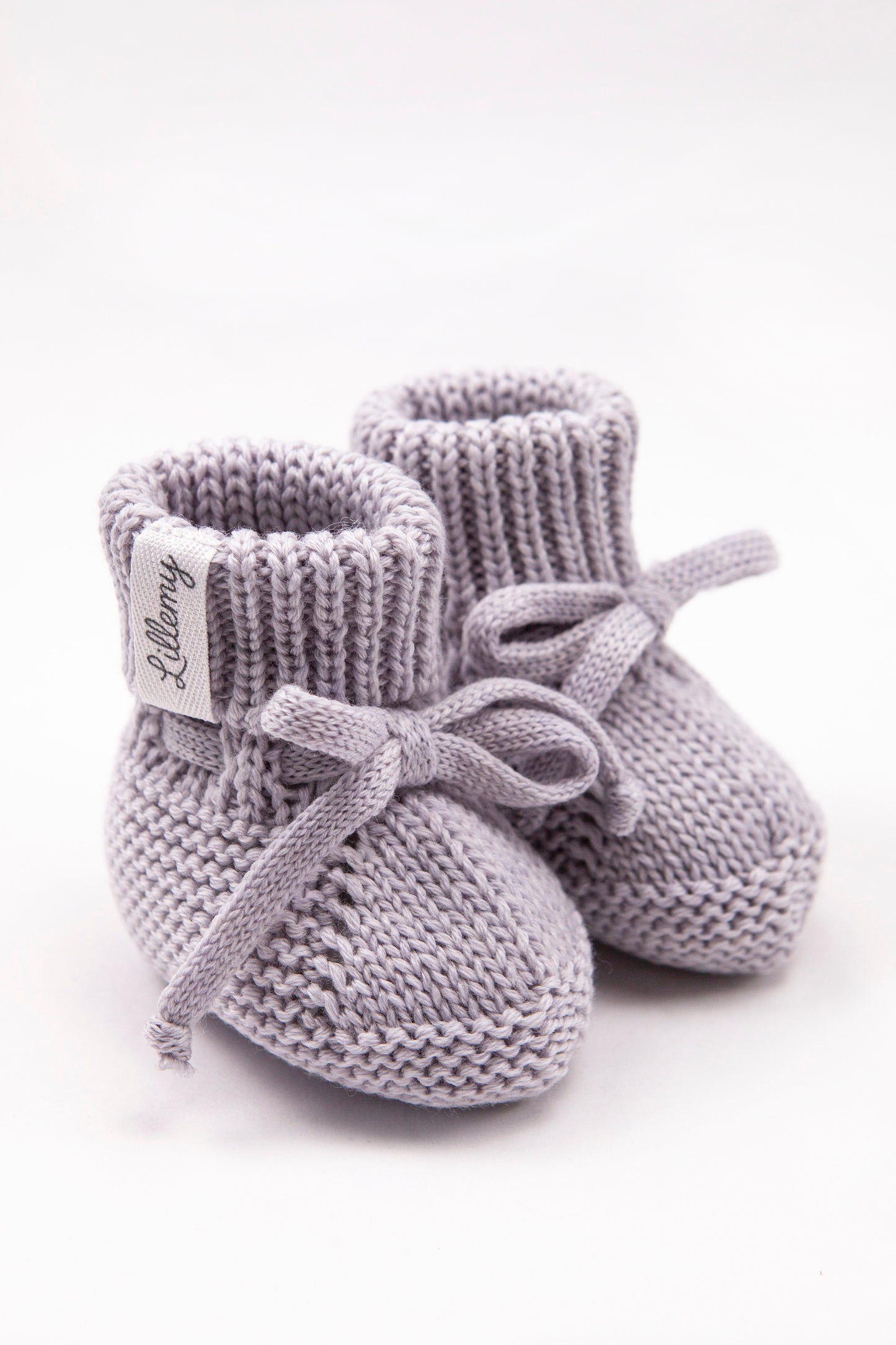 Grey Merino Wool Baby Booties