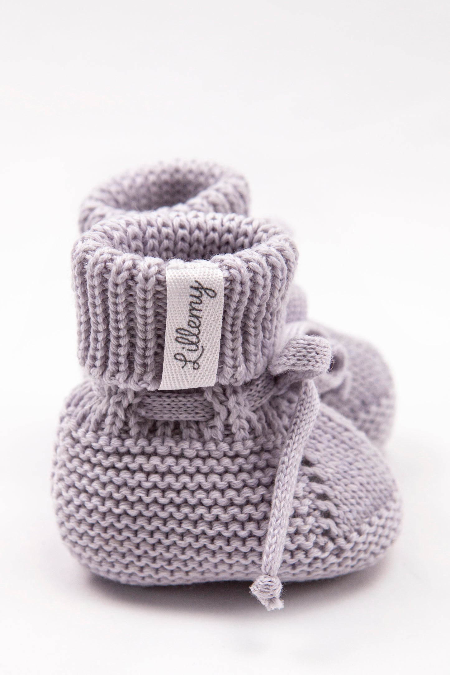 Grey Merino Wool Baby Booties