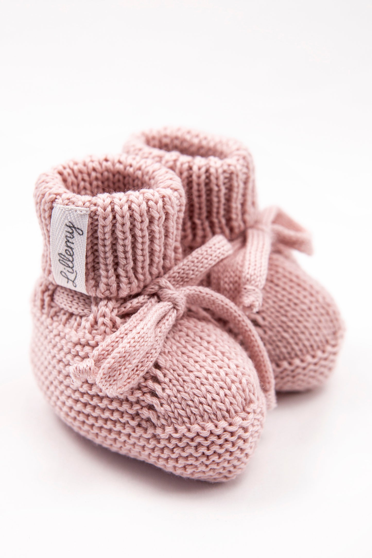 Pink Merino Wool Baby Booties
