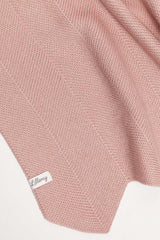 pink merino wool chevron baby blanket in use – beautifully textured, naturally soft