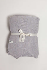 Grey Merino Wool  Chevron Blanket