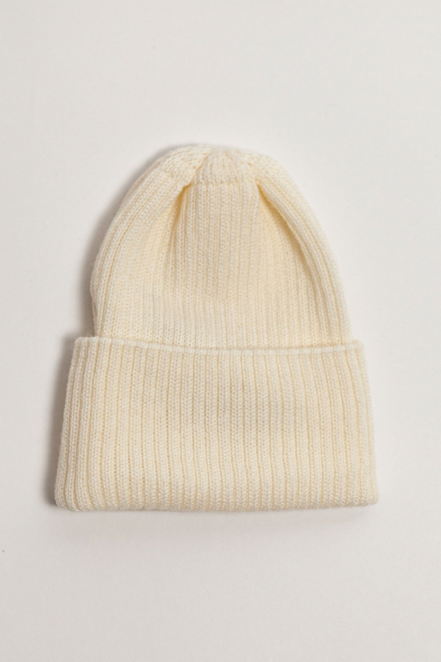 Cream Merino Wool Thin Beanie