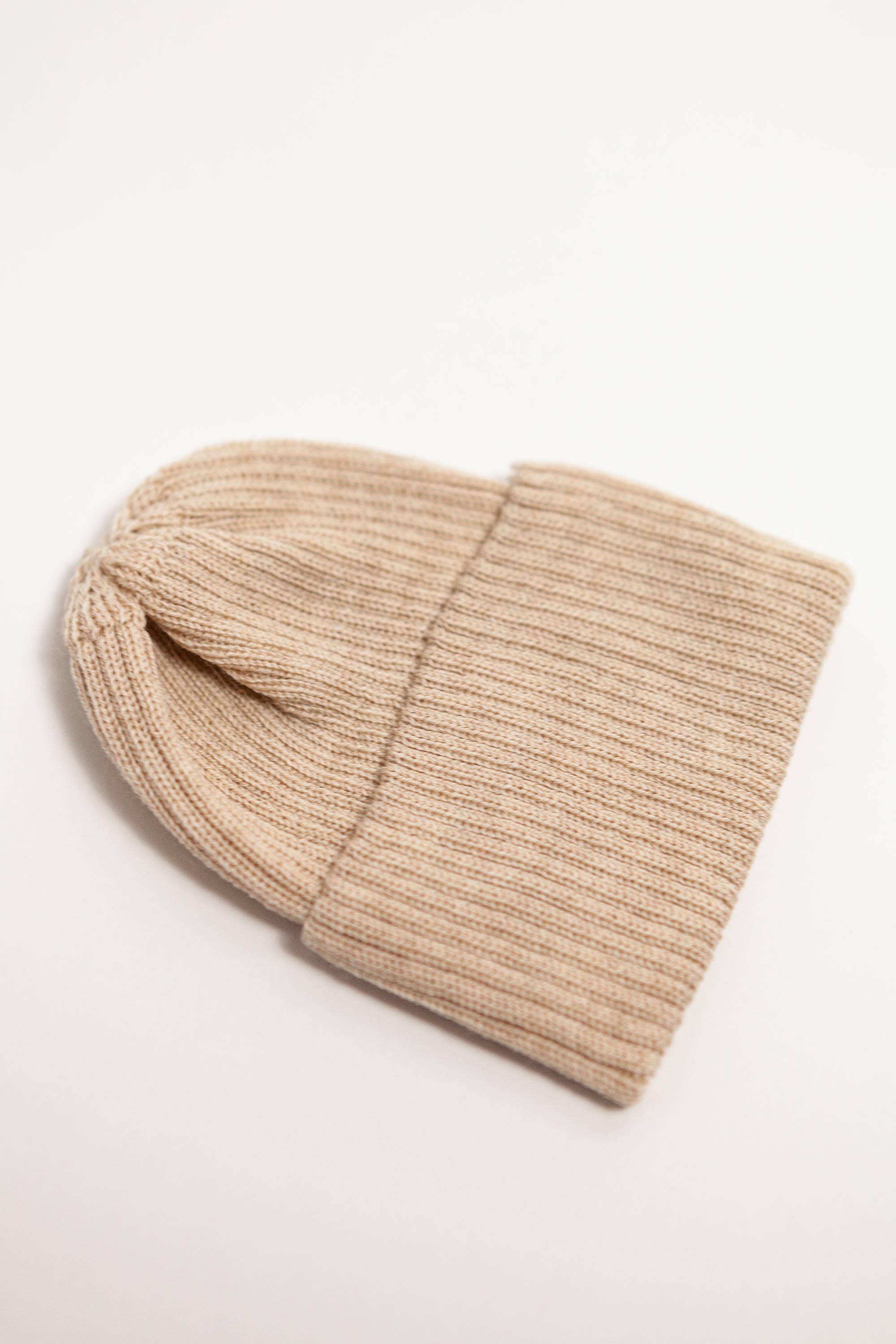 Beige Merino Wool  Thin Beanie