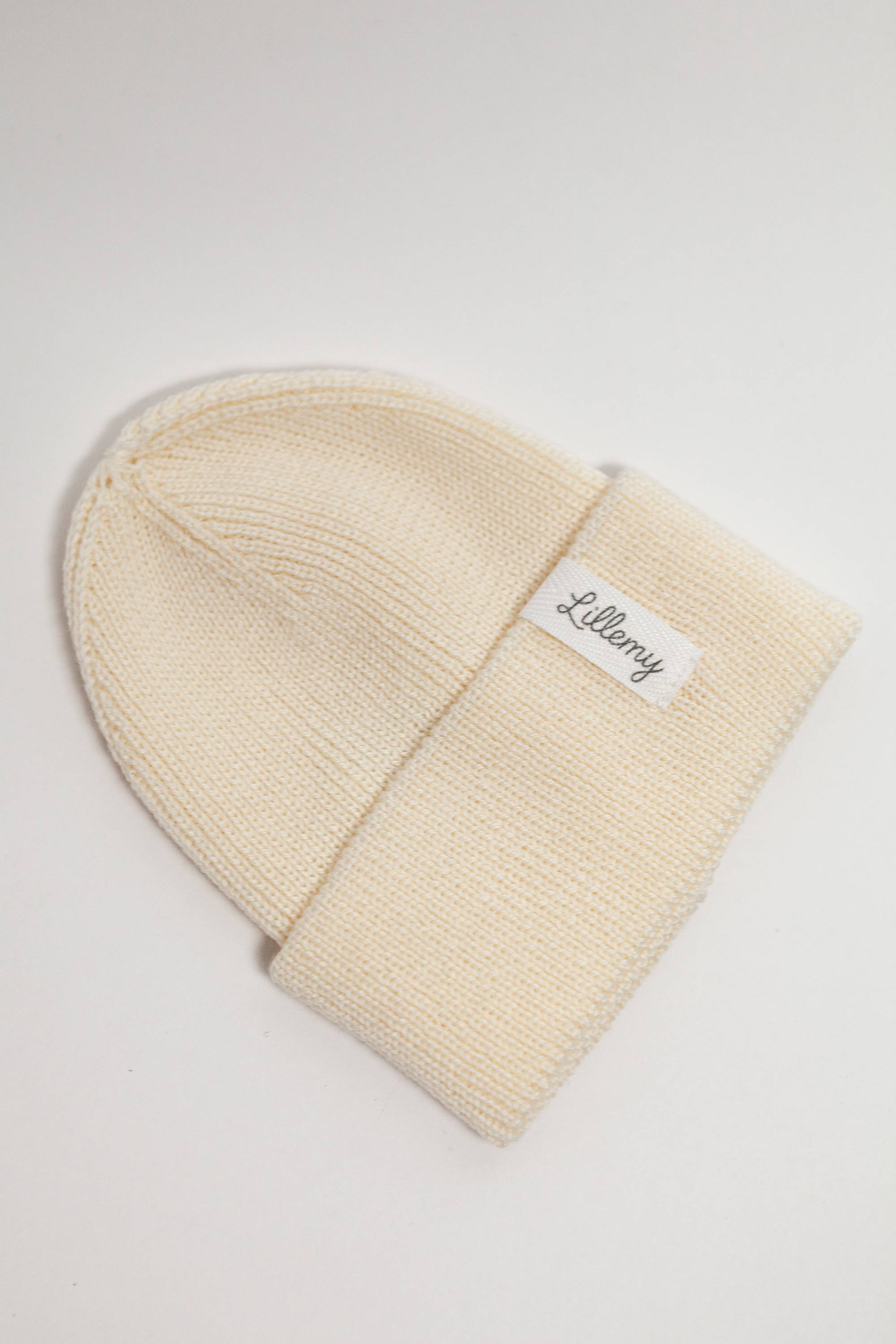Cream Merino Wool Middle Weight Beanie