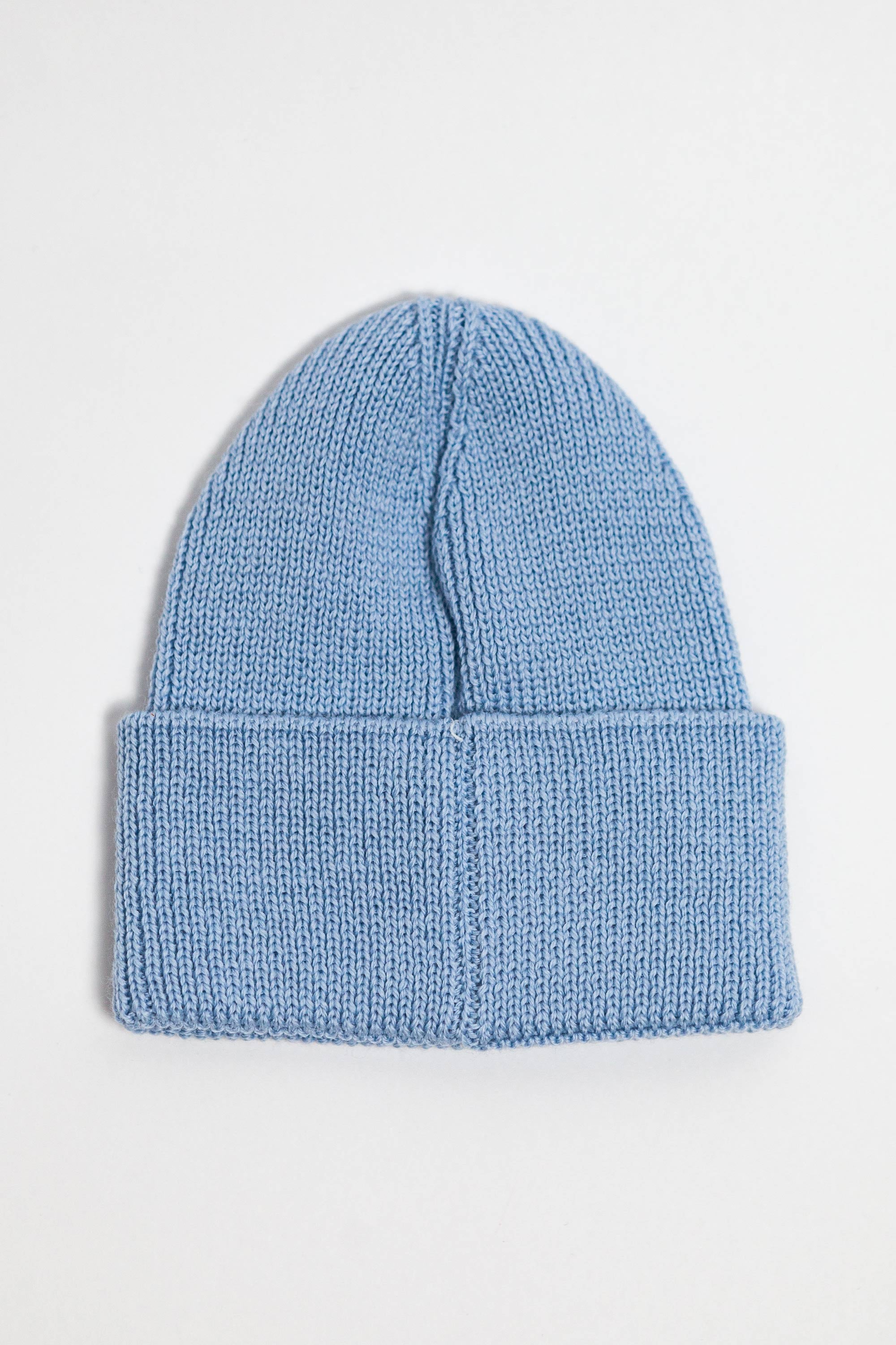 Blue Merino Wool Middle Weight Beanie