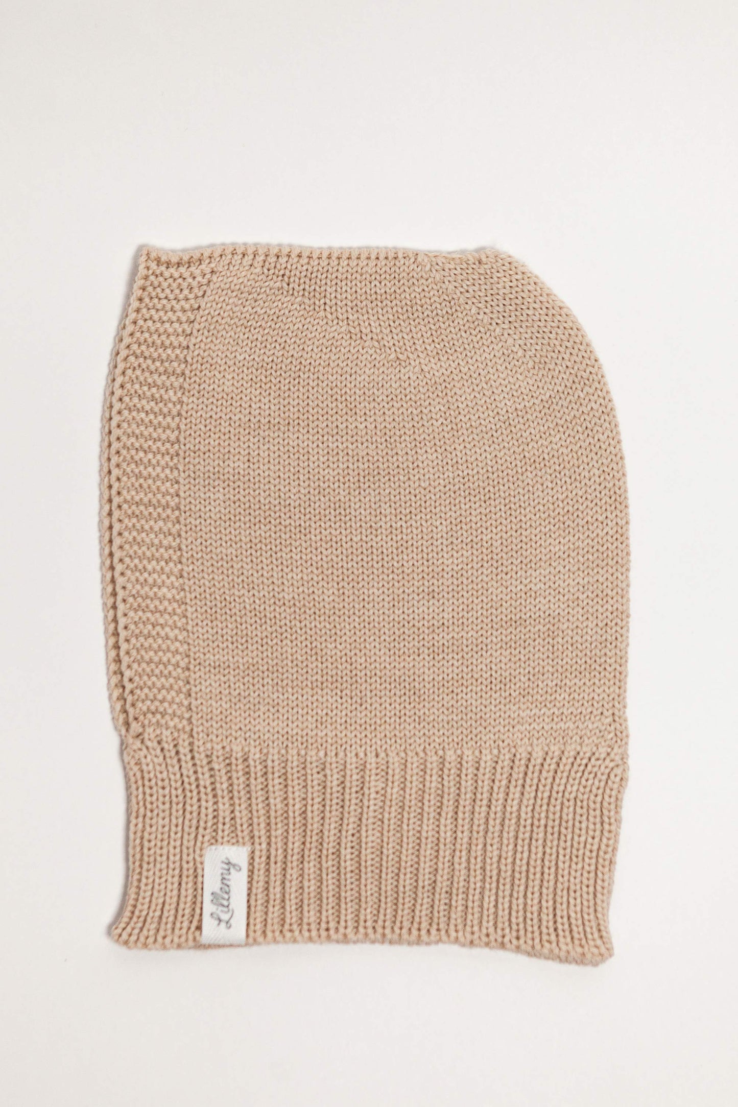 Beige Merino Wool Baby Balaclava
