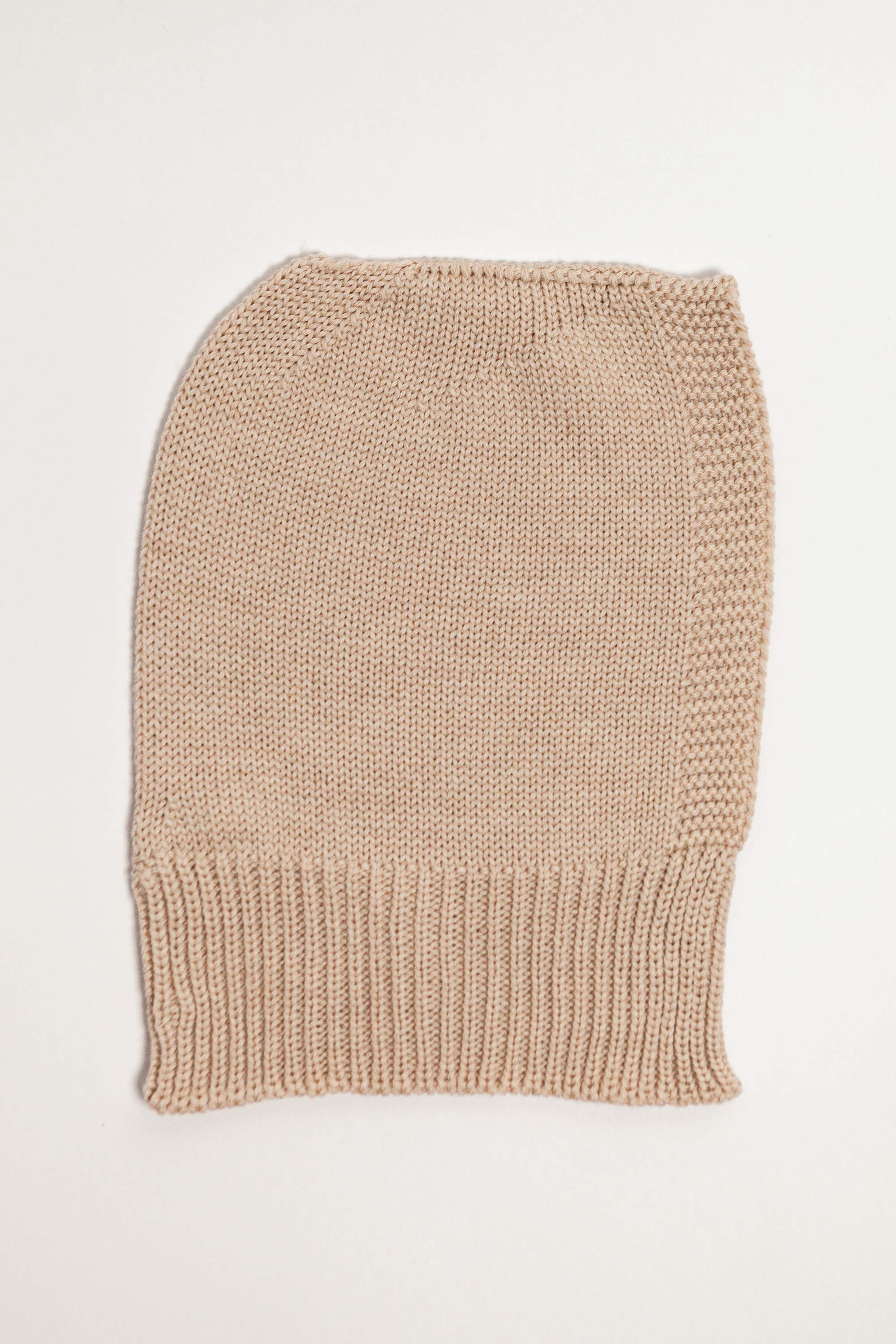Beige Merino Wool Baby Balaclava