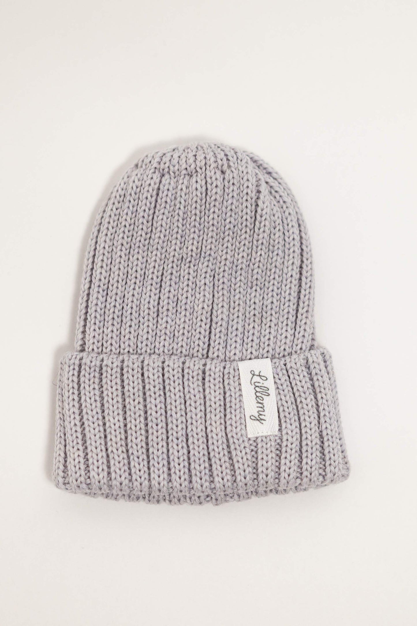 Grey Merino Wool Chunky Rib Beanie