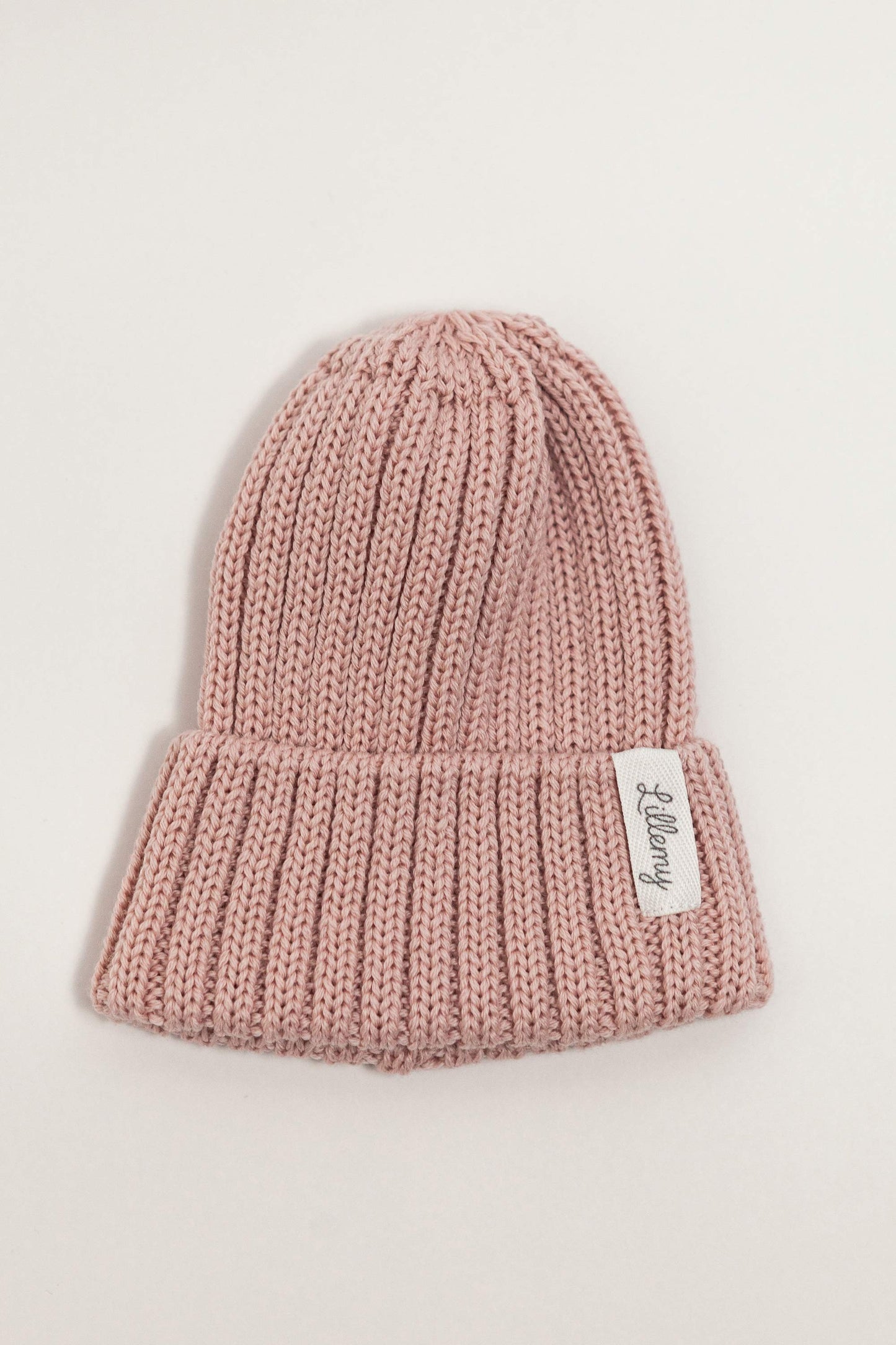 Pink Merino Wool Chunky Rib Beanie