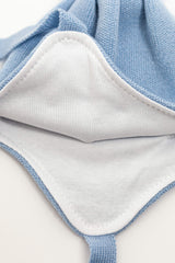 Blue Merino Wool Hat With Pom Pom