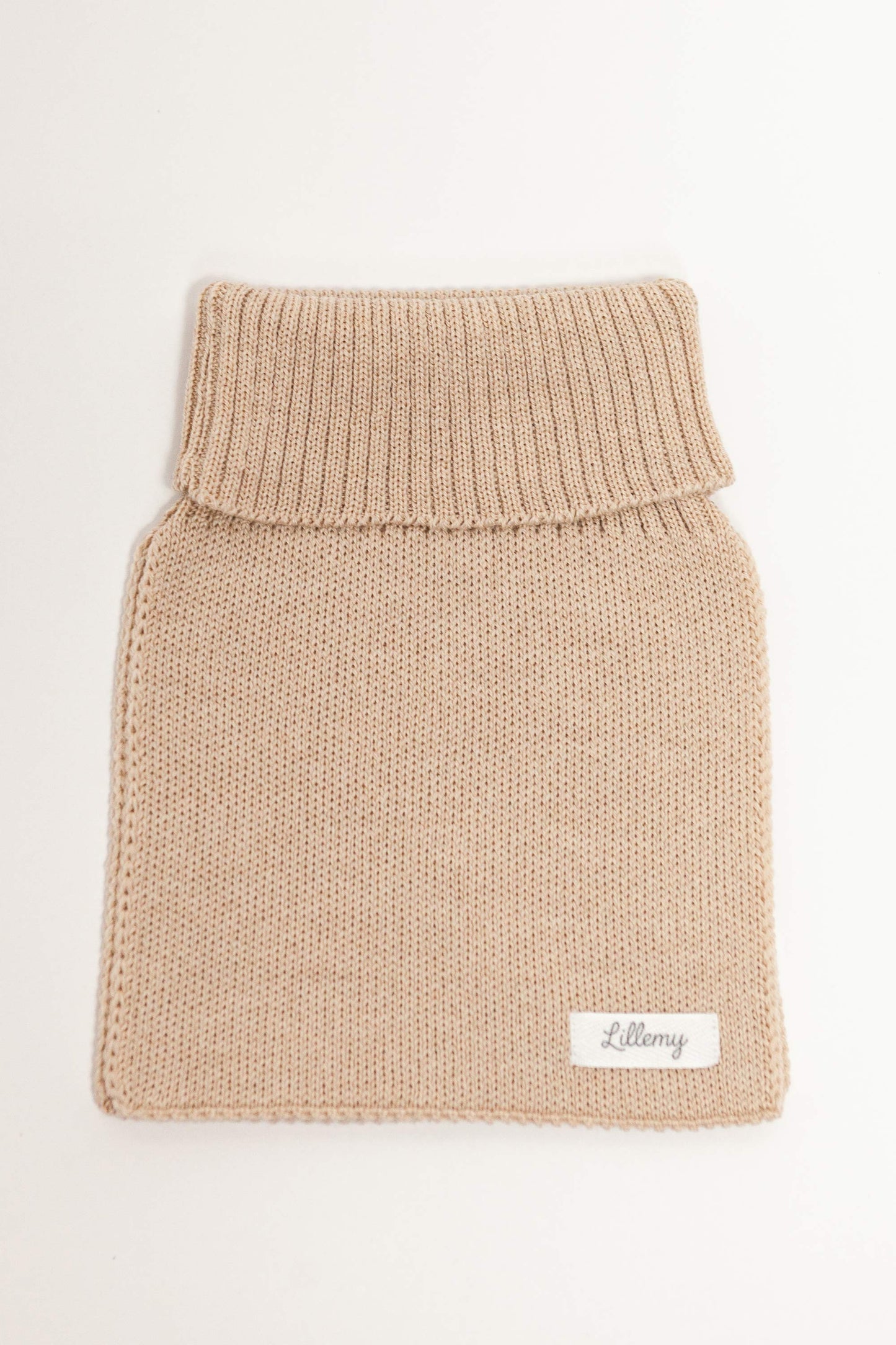 Beige merino wool kids neck warmer – fine Italian merino, soft and warm