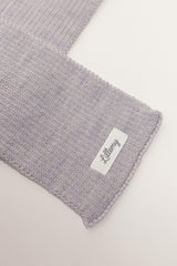 grey merino wool baby scarf detail – fine knit, naturally breathable