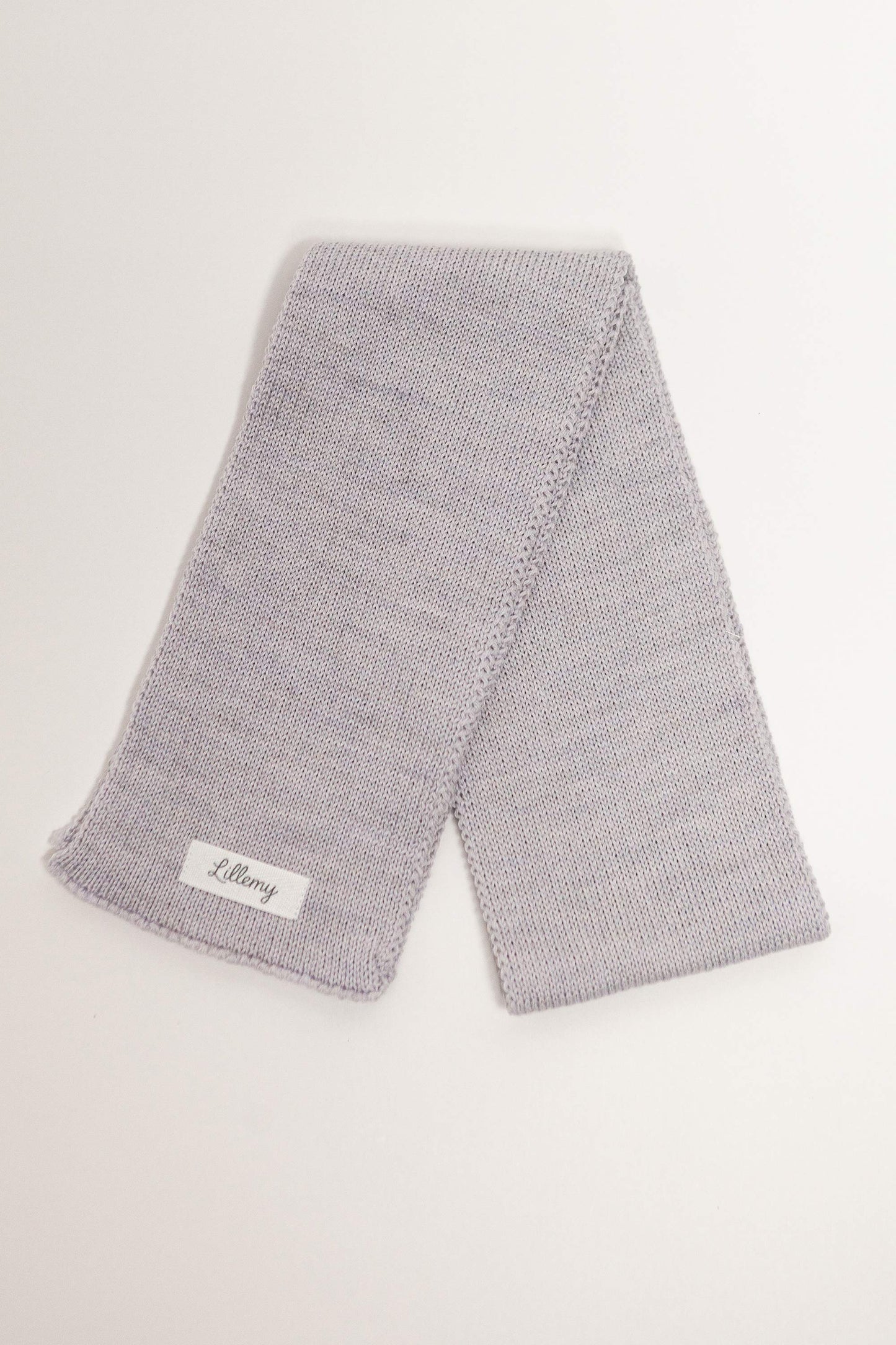 grey merino wool baby scarf worn – soft and breathable for outdoor days