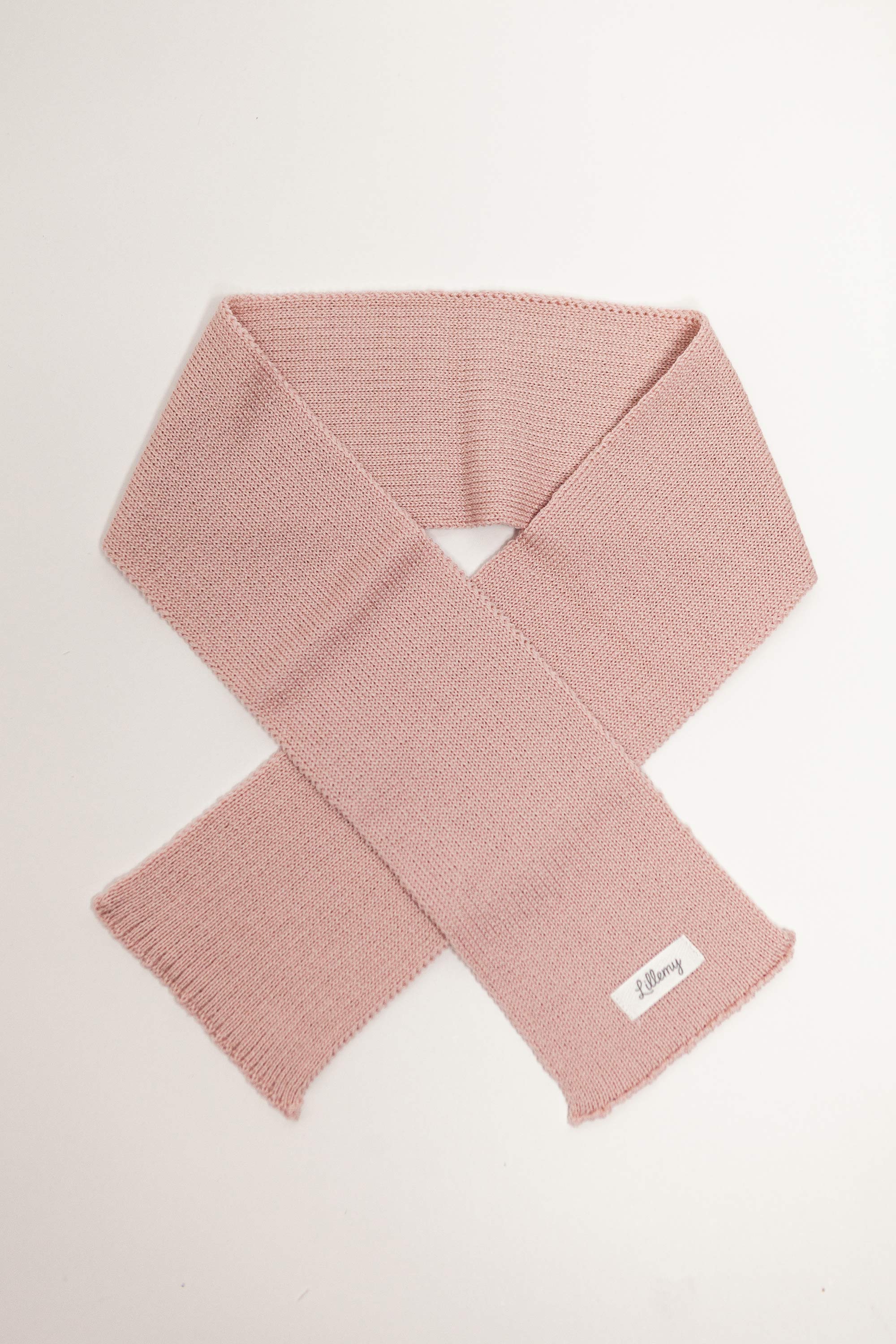 Pink merino wool baby scarf – fine Italian merino, lightweight and warm