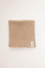 Beige merino wool tube scarf – fine Italian merino, babies and kids