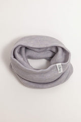 Grey merino wool kids snood – fine Italian merino, easy to put on