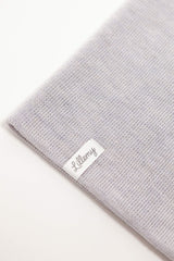 grey merino wool kids snood detail – fine knit, itch-free against skin