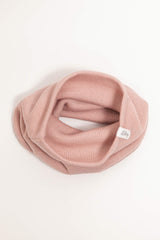 Pink merino wool kids snood – fine Italian merino, easy to put on