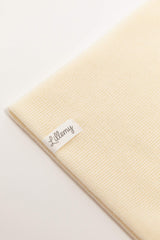 cream merino wool kids snood detail – fine knit, itch-free against skin