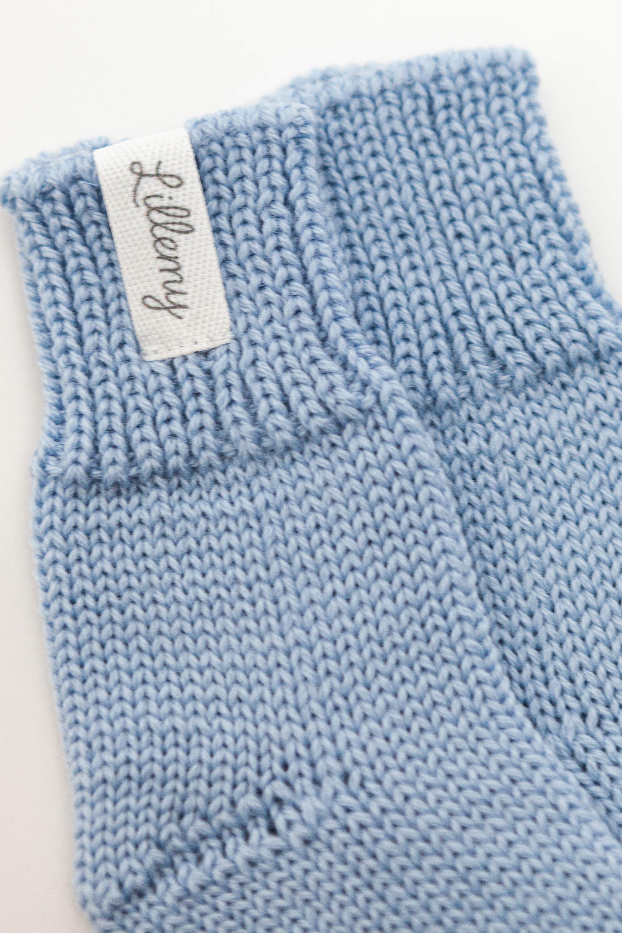 blue merino wool baby socks flat lay – newborn, made in EU