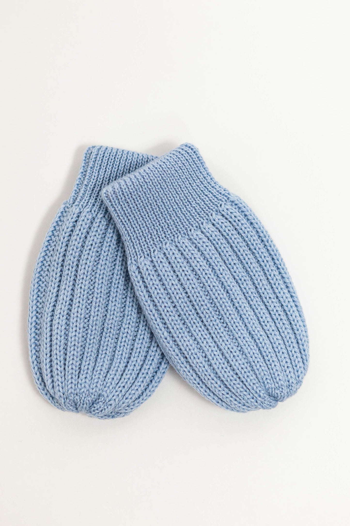Blue merino wool baby mittens – fine Italian merino, soft on tiny hands