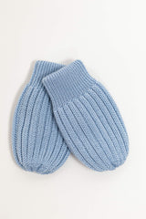 Blue merino wool baby mittens – fine Italian merino, soft on tiny hands