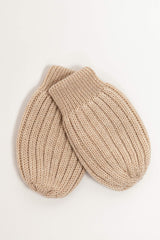 Beige merino wool baby mittens – fine Italian merino, soft on tiny hands