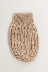 beige merino wool baby mittens detail – itch-free fine Italian merino