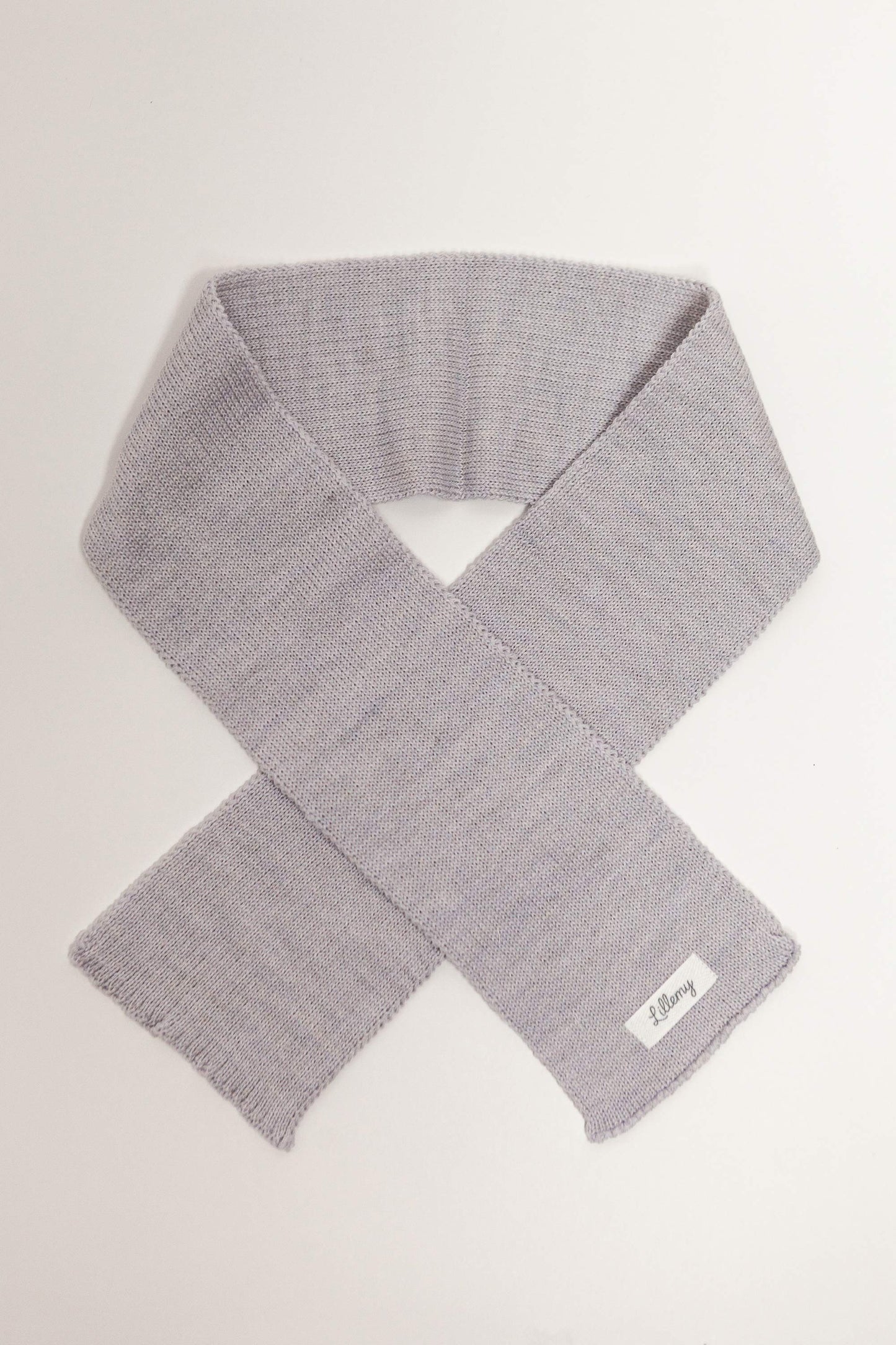 Grey merino wool baby scarf – fine Italian merino, lightweight and warm