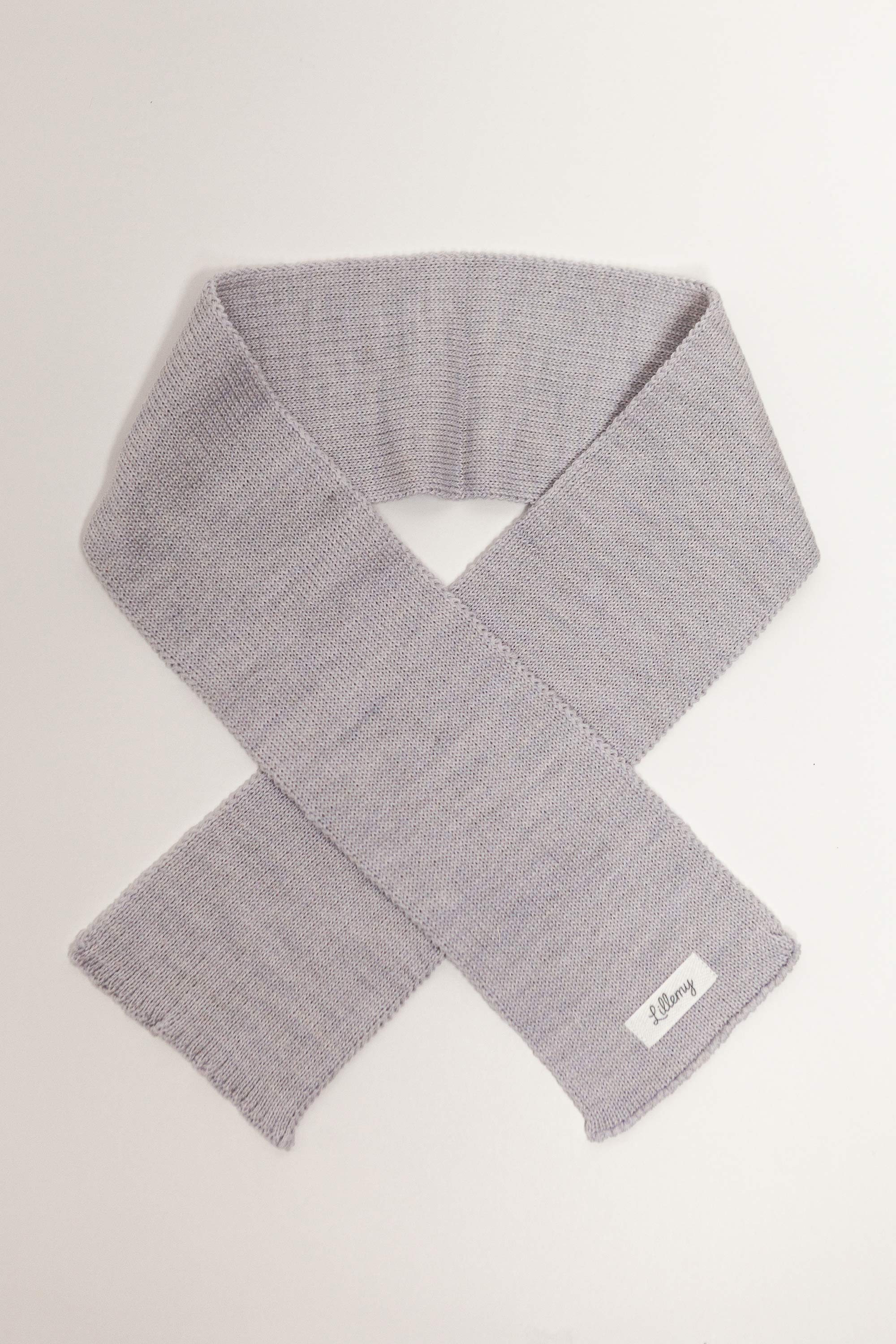 Grey merino wool baby scarf – fine Italian merino, lightweight and warm